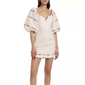 Farm Rio White Colorful Stripes Euroflax™ Mini Dress